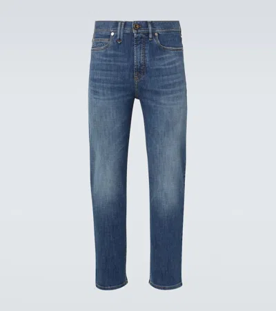 Brioni Straight-leg Cotton Trousers In Perwinkle