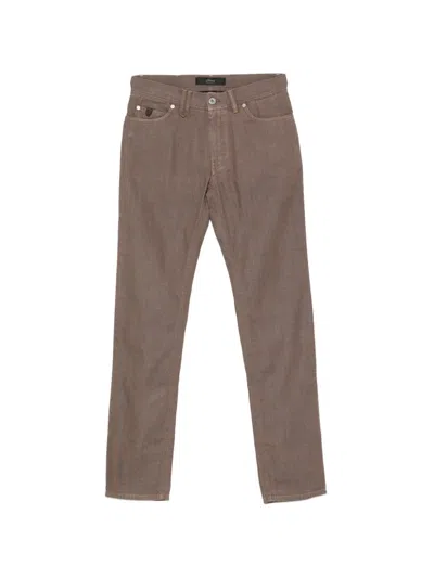 Brioni Meribel Belt-loops Trousers In Brown