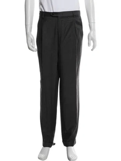 Pre-owned Brioni Merino Wool Pants In Gray
