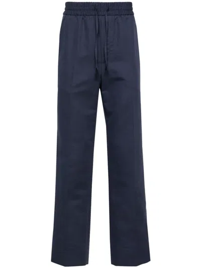Brioni Mid-rise Tapered Trousers In Blue