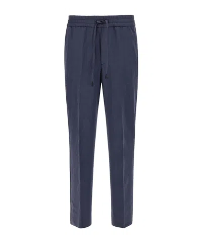 Brioni Mid-rise Tapered Trousers In Blue
