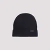 Brioni Ribbed Knit Beanie In Midnight Blue Wool