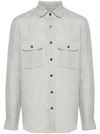 Brioni Military Shirt In Green
