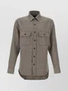 Brioni Military Style Shirt With Pockets And Long Sleeves