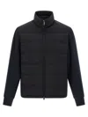 Brioni Tech Fabric Quilted Jacket In Blue