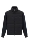 Brioni Tech Fabric Quilted Jacket In Blue