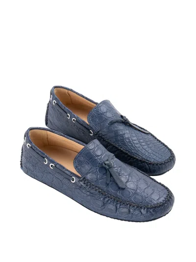 Brioni Crocodile Loafer In Azul