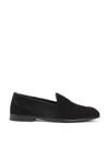 Brioni Almond Toe Suede Leather Penny Loafers In Black