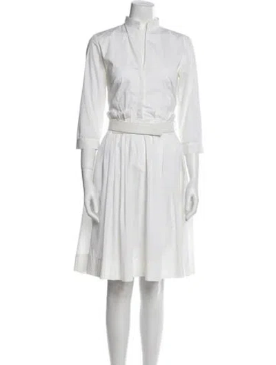 Pre-owned Brioni Mock Neck Knee-length Dress In White