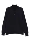 Brioni Mock-neck Sweater In Blue