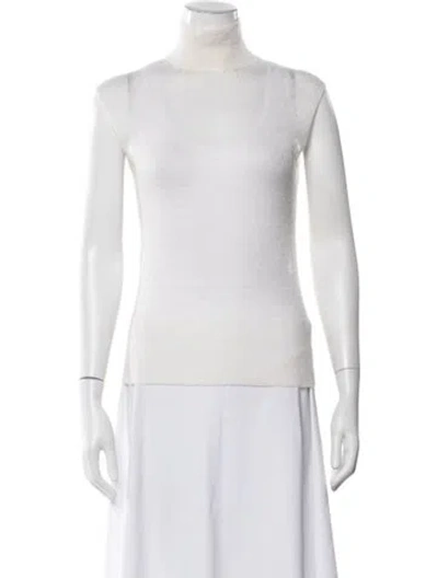 Pre-owned Brioni Mohair Turtleneck Sweater In Neutrals