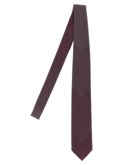 BRIONI MULTICOLOR JACQUARD CHEVRON PATTERN TIE