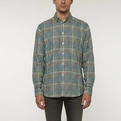 Pre-owned Brioni Multicolor Plaid Linen Long Sleeve Shirt L