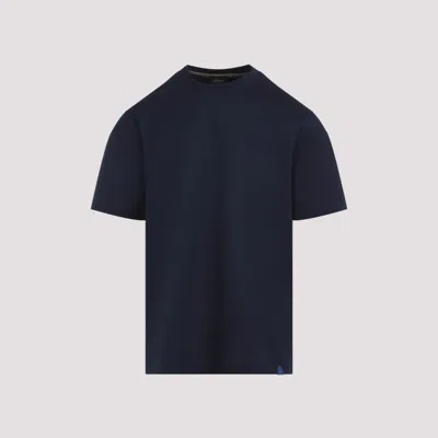 Brioni Navy Blue Crewneck Logo T-shirt