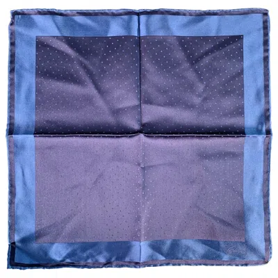 Pre-owned Brioni Navy Blue Dots Silk Pocket Square
