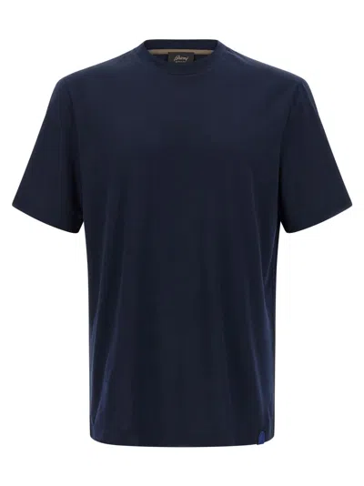 Brioni Navy Blue Logo Patch T-shirt