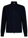 Brioni Embossed-finish Zip-up Jumper In Black