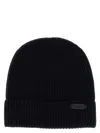 Brioni Navy Blue Ribbed Wool Beanie In Blue