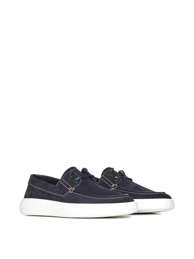 Brioni Navy Blue Suede Boat Shoes