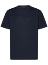 BRIONI NAVY BLUE T-SHIRT IN SUS COTTON JERSEY