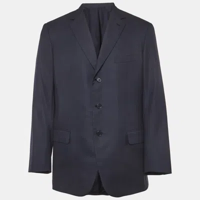 Pre-owned Brioni Navy Blue Wool Blend Regular Fit Colosseo Jacket Xxl