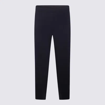 Brioni Navy Cotton Cashmere And Silk Blend Pants In Blue