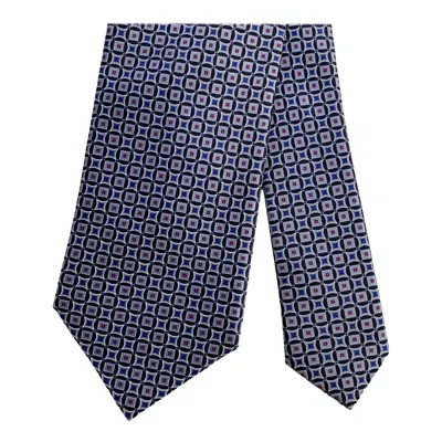 Pre-owned Brioni Navy White Geometric Silk Tie Clip
