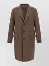 Brioni Notch Lapel Coat With Flap And Chest Pockets In Brown