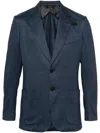 Brioni Notched-lapels Single-breasted Blazer In Blue