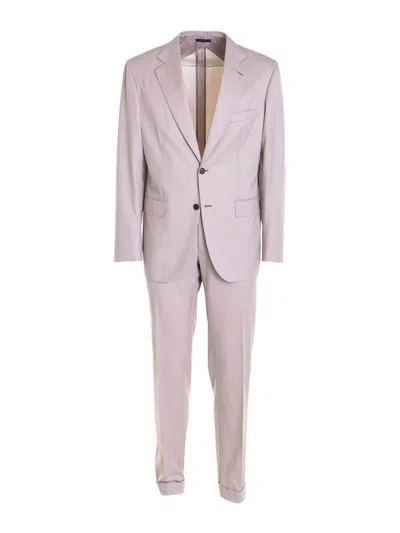 Brioni Notched Lapels Suit In Beige