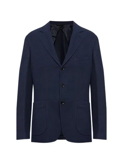 Brioni Notched-lapel Single-breasted Blazer In Blue