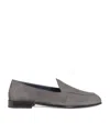 Brioni Nubuck Leather Appia Loafers In Gray
