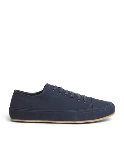 Brioni Nubuck Leather Stitch'n Turn Sneakers In Blue