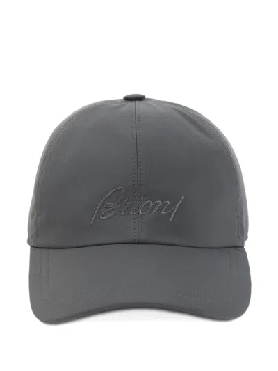 Brioni Nylon Baseball Cap In Gray