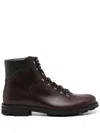 Brioni Oiled Calf Leather Hiking Boot In 褐色