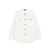 Brioni Long Sleeve Leather Jacket In White