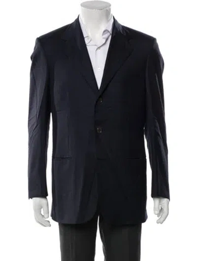 Pre-owned Brioni Overcoat In Blue