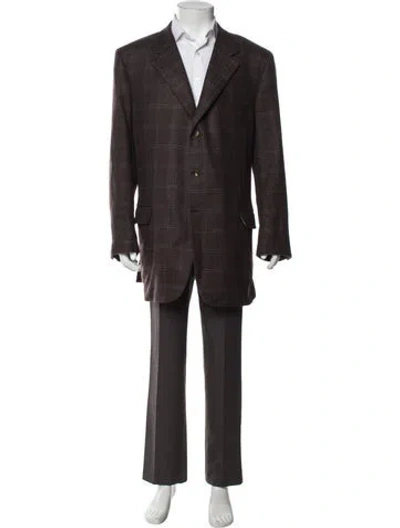 Pre-owned Brioni Overcoat In Brown