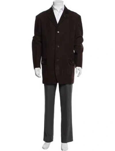 Pre-owned Brioni Overcoat In Brown