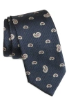 Brioni Paisley Silk Tie In Black