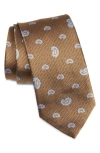 Brioni Paisley Silk Tie In Brown
