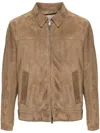Brioni Panelled Suede Jacket In Brown