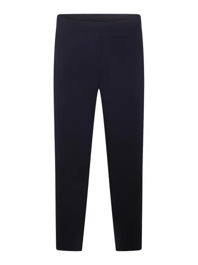Brioni Navy Cotton Cashmere And Silk Blend Pants In Blue