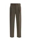Brioni Bicolor Fleece Wool Casual Pants In Brown