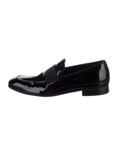 Pre-owned Brioni Patent Leather Dress Loafers In Black