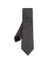 Brioni Patterned Silk Tie In Black