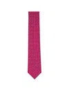 Brioni Patterned Silk Tie In Pink
