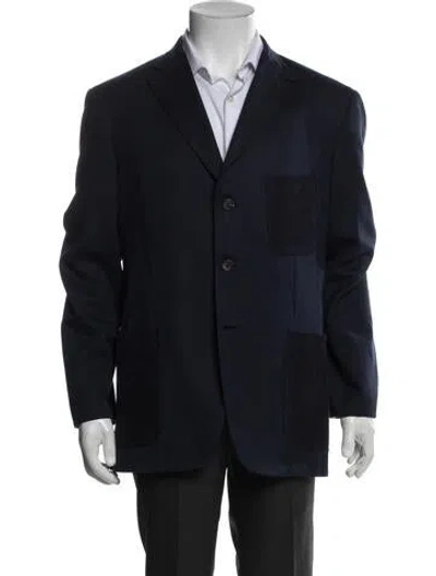 Pre-owned Brioni Peacoat In Blue