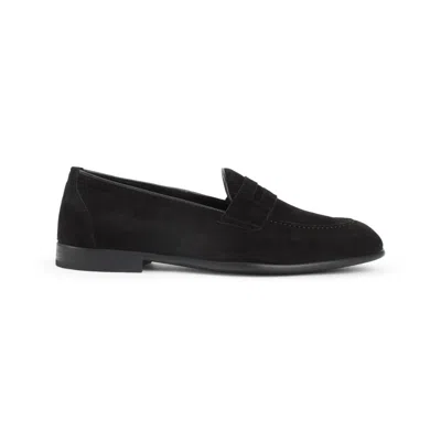 BRIONI BRIONI PENNY BLACK LEATHER LOAFERS