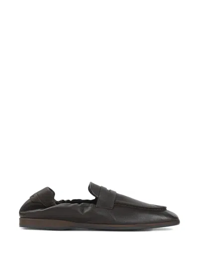 Brioni Loafer Flex Rubber Penny Strap Shoe In Black